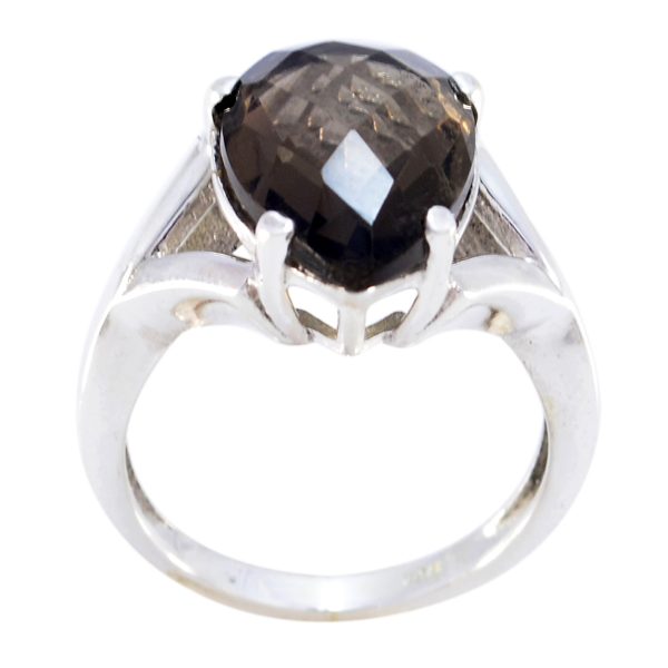 prave gemstones faincy checker smoky quartz prstanov 